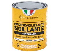 Proxinova Sigillante Impermeabile - Impermeabilizzante Terrazzi Trasparente e Resistente agli Agenti Atmosferici per Tetti, Terrazze, Bagni e Cantine - Aderenza Multisuperficie & Asciugatura Rapida