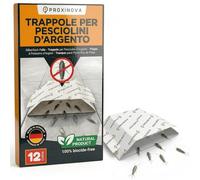 Proxinova Trappole Pesciolini d'argento - Trappola Pesciolini D'argento con Esca Naturale Adesiva per Monitoraggio Infestazioni Fino a 12 Settimane - 12 Pezzi - Made in Germany