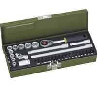 PROXXON 23078 - Set chiavi a bussola, esagono esterno, 1/4”, 32 pezzi