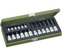 PROXXON 23100 - Set chiavi a tubo, esagono incassato, 1/2'' + 1/4'', 18 pezzi