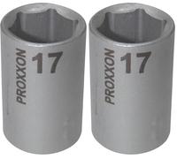 PROXXON 2223416 - Vaso corto hex 1/2" 17 mm, Nero (Confezione da 2)