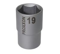PROXXON 2223418 - Vaso corto hex 1/2", Argento, Dimensione chiave: 19 mm