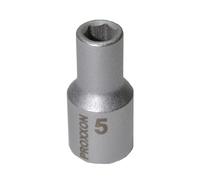 PROXXON 2223712 - Vaso corto hex 1/4" 5 mm, Argento