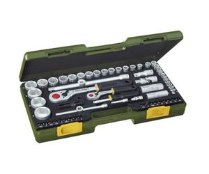 PROXXON 23286 Serie Completa con Leva a cricco da 1/4'' e da 1/2'', 65 Pezzi, 0 V, Nero, Set di 65