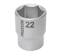 PROXXON 23422 2223422-Vaso Corto Hex 1/2" 22 mm, Nero