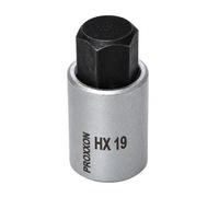 Proxxon 23473 - Inserto per chiave a bussola HEX 19 (1/2", lunghezza 55 mm, inserto per chiave a cricchetto, acciaio al cromo vanadio