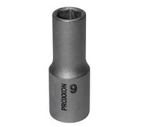 PROXXON 23534 2223534-Vaso Largo Hex 3/8" 9 mm, Nero