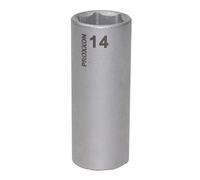 PROXXON 23773 2223773-Vaso Largo Hex 1/4" 14 mm, Nero