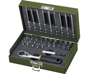PROXXON Serie per Meccanica di Precisione con Leva a Cricco MICRO-Bit da 1/4", 36 Pezzi - 1 Set