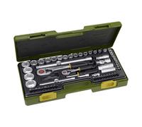 PROXXON 23286 - Set di chiavi a bussola, multi, 1/2'' + 1/4'', 65 pezzi