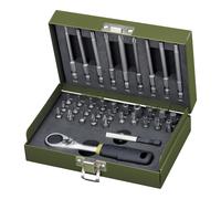 Proxxon 23109 - Set di inserti per meccanici di precisione con attacco esagonale 23158, 36 pezzi in scatola di metallo