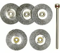 PROXXON Spazzole a disco per ruote in acciaio Ø 22 mm – 5 pz