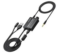PROZOR 192kHz Convertitore SPDIF a 3.5mm con Amplificatore, Adattatore Ottico Toslink a 3.5mm con Controllo Volume, Convertere SPDIF in Audio 3.5mm con Cavo Ottico 1m, Cavo 3.5mm 1m per TV Set-top Box