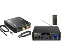 PROZOR 192Khz DAC Convertitore Audio Digitale ad Analogico con Cavo Ottico Adattatore Digitale SPDIF+ Amplificatore Stereo Bluetooth a Due Canali Amplificatore HIFI per Karaoke Home Cinema