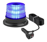 PROZOR 40W Luce di Segnalazione Stroboscopica a LED Blu da 40 LED, 7 Modalità di Lampa, IP65, Lampada di Emergenza Magnetica con Spina per Accendisigari da 12/24V Faro di Recupero per Camion e Veicolo
