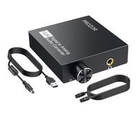 PROZOR Adattatore Ottico Jack 3.5 Volume Regolabile 192KHz DAC con Chip Amplificatore Audio Convertitore Audio Digitale Analogico Ingresso Toslink Uscita Jack 3.5mm per TV DVD Console di Videogioco