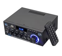 PROZOR Amplificatore Portatile a 2 Canali con Bluetooth 5.0 Amplificatore Audio Digitale 40W+40W con Display a LED Amplificatore BT Supporta USB 2.0 Scheda SD per Karaoke Home Theatre e Sistemi Audio