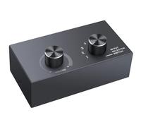 PROZOR Audio Switch 6 Porte Mini Stereo Audio Switch con Cavo audio RCA 6X1/1X6 RCA Audio Bi-Directional Switcher con Selettore di Controllo del Volume Audio per Amplificatore DVD Lettore CD