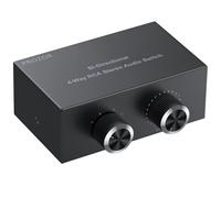 PROZOR Audio Switch Stereo Bidirezionale L/R RCA a 4 Vie con Controllo del Volume 4(1)-In-1(4)-Out Commutatore Bidirezionale Audio Stereo L/R con 1.5 m Cavo Stereo per Lettore CD Altoparlante Stereo