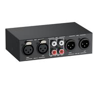 PROZOR Commutatore Audio 2-IN-2-OUT, Switch Selettore e Convertitore XLR a RCA Bidirezionale con Controllo del Volume Passivo Preamplificatore per Altoparlanti da Studio, Home Cinema, DJ
