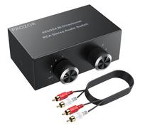 PROZOR Commutatore Audio RCA Bidirezionale 4x2 / 2x4 con 1.5m Cavo RCA Dorato Selettore Stereo L/R con Pulsante OFF, Stereo Audio Switch Bidirezionale per TV, Console, Amplificatore, Lettore DVD