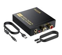 PROZOR Convertitore DAC 192Khz Supporto 5.1CH Digitale Ottico Coassiale a L/R RCA 3.5mm Adattatore con Chip Amplificatore Convertitore Ottico a 3.5mm Toslink a RCA per HDTV Blu-Ray DVD PS3 PS4