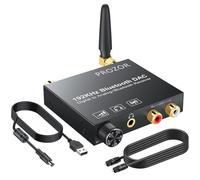 PROZOR Convertitore DAC da 192kHz con Ricevitore Bluetooth 5.0 Volume Regolabile Adattatore Audio Digitale Coaxial Toslink ad Analogico Stereo L/R RCA 3.5mm, per TV Vecchie, Amplificatori, Sistemi