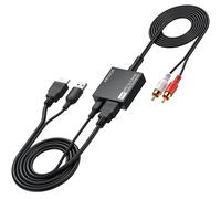 PROZOR Convertitore HDMI ARC a Jack 3.5mm per TV Estrattore Audio con Controllo Volume CEC, Uscita Stereo PCM 192kHz per Cuffie/Altoparlanti, Alimentazione USB (Cavi HDMI e RCA Inclusi)