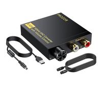 PROZOR D/A Convertitore Digitale ad Analogico Supporta Dolby Digital DTS PCM 5.1CH a 2CH Decodificatore DAC con Volume Regolabile Adattatore Audio Coassiale/SPDIF a RCA con Cavo 2RCA a 3.5mm