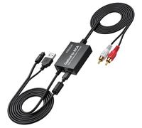 PROZOR DAC 2.1m SPDIF a RCA, 192KHz/24bit Adattatore Ottico Toslink a AV, Convertitore Audio Digitale a Analogico con Cavo Ottico 1m e RCA 1.1m con Cavo USB per TV, Blu-Ray, Console di Gioco