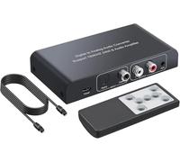 PROZOR DAC Convertitore con Telecomando 192KHz Convertitore Digitale Coassiale Toslink ad Analogico Stereo L/R RCA 3.5mm Audio Supporta Controllo Volume/Muto/Power ON OFF via IR Telecomando