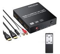 PROZOR HDMI Switch 3 Ingressi 1 Uscita con Estrattore Audio Uscita Analogico Ottico Toslink SPDIF 4K 3D HDMI Convertitore per Blu-ray DVD Player Satellite Box PS3 PS4 Apple TV PC HD Camera DVR
