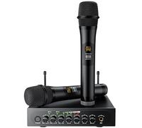 PROZOR Microfono Senza Fili Bluetooth 4.2 Microfono Karaoke Wireless UHF Sistema Microfonico Portatile Professionale Bluetooth Treble Echo Bass con Cavo Audio 6,35 mm/RCA per Matrimoni Feste DJ Chiese