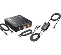 PROZOR Set 2-in-1 Convertitore Audio Digitale/Analogico, DAC 192kHz da Ottico/Coassiale a RCA & Adattatore da Jack 3.5mm a Ottico SPDIF Per Collegare PC, Laptop, TV, PS4, Proiettori a Soundbar, Amplif