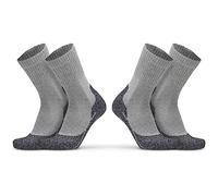 PRS Calzini Trekking Uomo Traspiranti Anti Vesciche, calze ideali per Escursionismo Walking Hiking Montagna Caccia Trail Outdoors Sports, 2 Paia, Grigio (39-42)