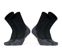 PRS Calzini Trekking Uomo Traspiranti Anti Vesciche, calze ideali per Escursionismo Walking Hiking Montagna Caccia Trail Outdoors Sports, 2 Paia, Nero (39-42)