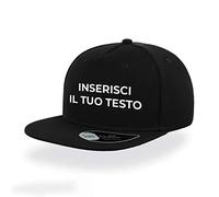 PRS - Cappello Berretto Personalizzato, SnapBack cappello Personalizzabile in RICAMO da Uomo Donna,personalizza in ricamo nome,numeri,testo,iniziali. (IT, Testo, Taglia unica, Nero, Napoli, Jordan)