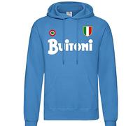 PRS - Felpa Tifoso Napoli con Cappuccio,Felpa ricordo Scudetto Napoli 1987/88 Felpata internamente con Cappuccio (IT, Testo, L, Regular, Regular, Azzurro)