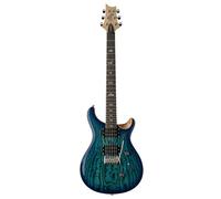 PRS SE Exotic Custom 24 Burled Ash LTD Lake Blue, Natural Back - Chitarra elettrica