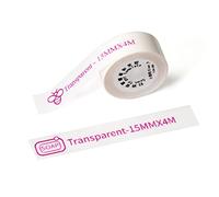 PRT Qutie Carattere Rosso Rosa Etichette Adesive, 15mm Impermeabile DIY Personalizzate Carta Adesiva per Stampante, Compatibile con PRT Qutie Eticchettatrice, per Scuola Casa, 4 m/Rotolo (Colori)