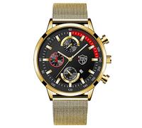 Prtb50-4 - Orologio da polso da uomo, casual, analogico, al quarzo, in acciaio inox, con data di lavoro, orologio casual, E, misura unica