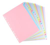 Prudiut 21 divisori per raccoglitori dalla A alla Z, 3 divisori in plastica ad anelli con linguette multicolore per raccoglitori ad anelli da 2/3/4/11, formato lettera (20,2 x 29,1 cm)
