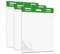 Prudiut Confezione da 3 blocchi adesivi da parete, 30 x 45 cm, per lavagne a fogli mobili, bianchi, autoadesivi, per insegnanti, 30 fogli/blocco