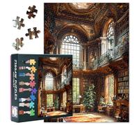 Prunkvolle Biblioteca con luce solare, puzzle da 1000 pezzi per adulti, stampa vivace e coesione sicura, 50 x 70 cm, arte pronta da incorniciare, in robusta scatola di imballaggio