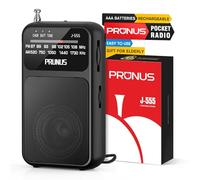 PRUNUS J-555 Radio Portatile FM/AM, Mini Radiolina Portatile Ricaricabile