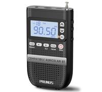 PRUNUS J-618 Radio Portatile AM/FM con Connessione per Auricolari Bluetooth, Mini Radiolina Ricaricabile da 2000 mAh, Radio Digitale con Jack per Cuffie, Slot per Scheda TF, Timer di Sonno.