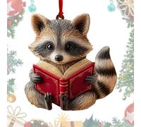 Pruojhw Antica decorazione natalizia | Cimelio in acrilico 2D - Leggi ornamento | per famiglia e biblioteche e amici, club di libri, donne lettori, ragazze festività