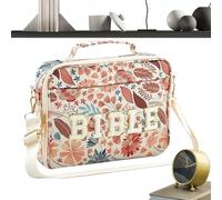 Pruojhw Borsa Bibbia - Tracolla Regolabile Protettiva con Lettere in Ciniglia e Organizer,Porta Bibbia con Manico e Stampa Fiori,per Insegnanti Viaggio Lavoro Riunioni Preghiera Battesimo