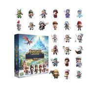 Pruojhw Figure per il conto di Natale, statuette in acrilico 2D, 24 pezzi, conto alla rovescia, per ragazze, studenti, amici, maniglia della porta, casa, feste, auto, interni