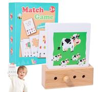 Pruojhw Gioco Di Abbinamento Con Carte - Educativo Pensiero Logico - Carte Di Apprendimento Animali Per Bambini In Legno,Per Bambini In Età Prescolare Ragazze Casa Aula Viaggio Asilo Gite In Auto